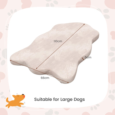 Cama grande para perros con soporte de espuma viscoelástica y funda extraíble, color beige