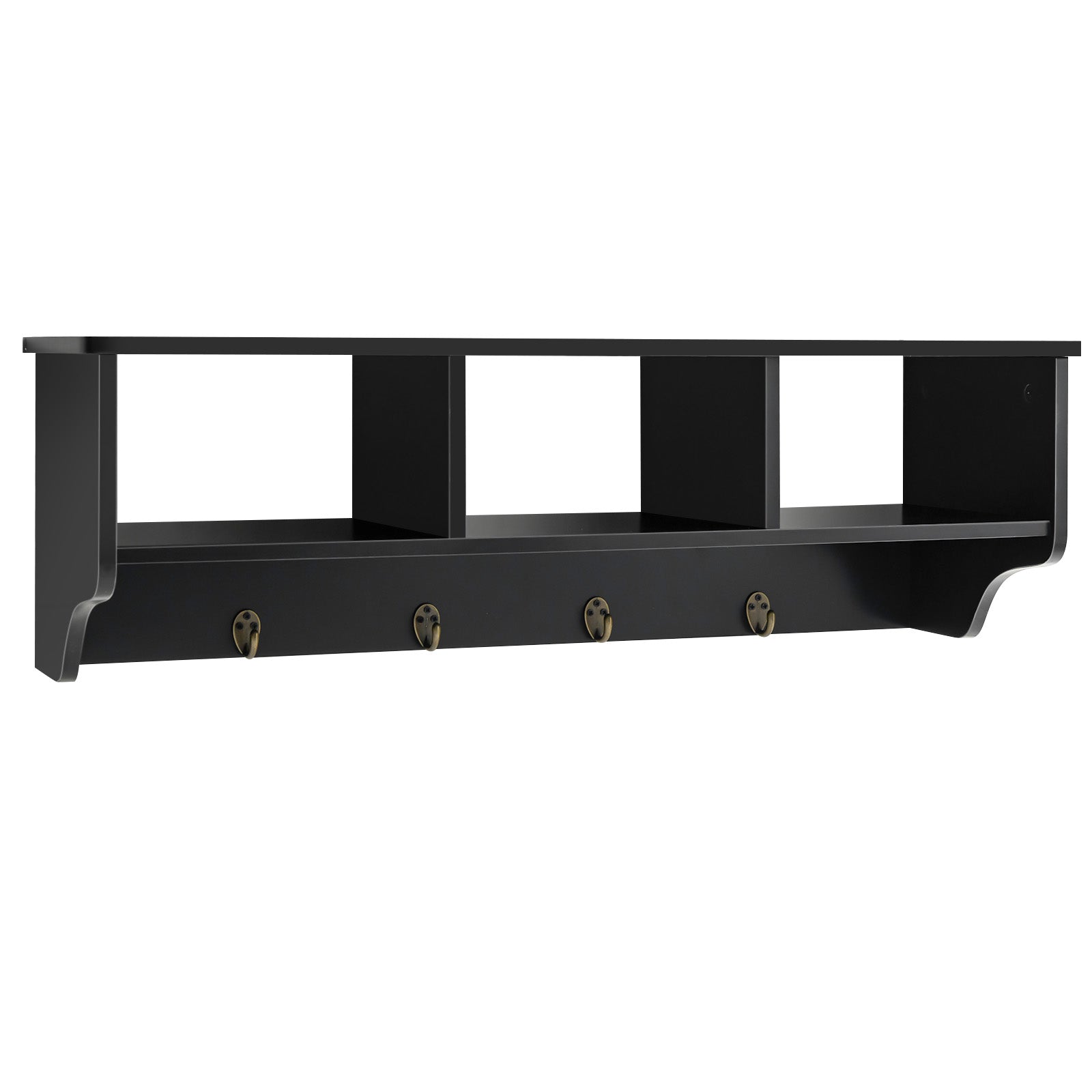 31-Inch Floating Storage Shelf with 3 Open Compartments and 4