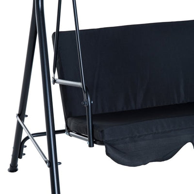 Hammock Swing Chair, 2/3-Seater, Adjustable - Black