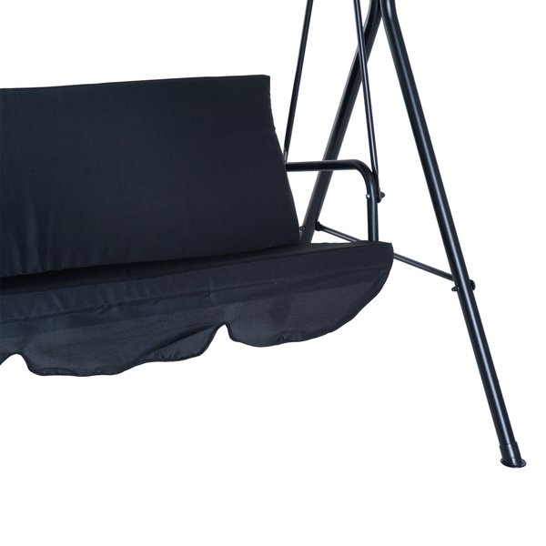 Hammock Swing Chair, 2/3-Seater, Adjustable - Black