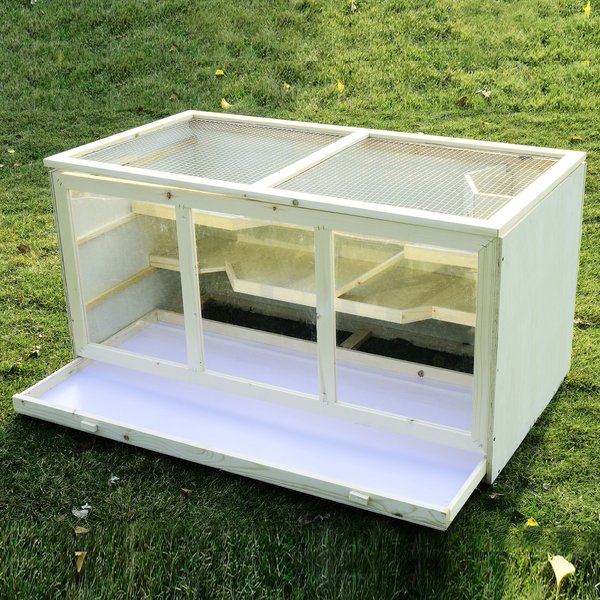 Hamster Cage, 115Lx60Wx58H Cm, Fir, PVC- Natural Wood Colour