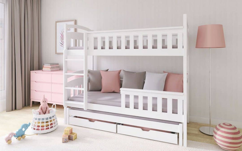 Wooden Bunk Bed Harriet with Trundle and Storage