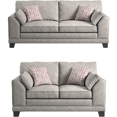 Hillard Natural Linen 2 & 3 Seater Sofa Set