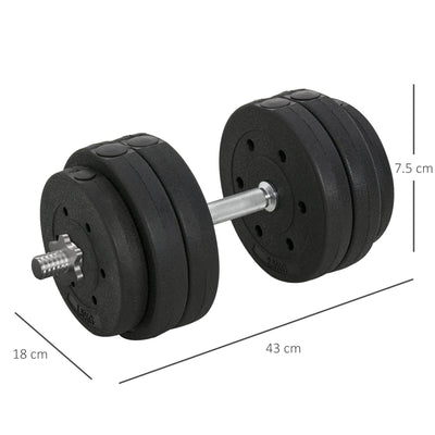 Dumbbells Set Hand Weight 30KG Adjustable Barbell Weight Lifting Equipment by HOMCOM