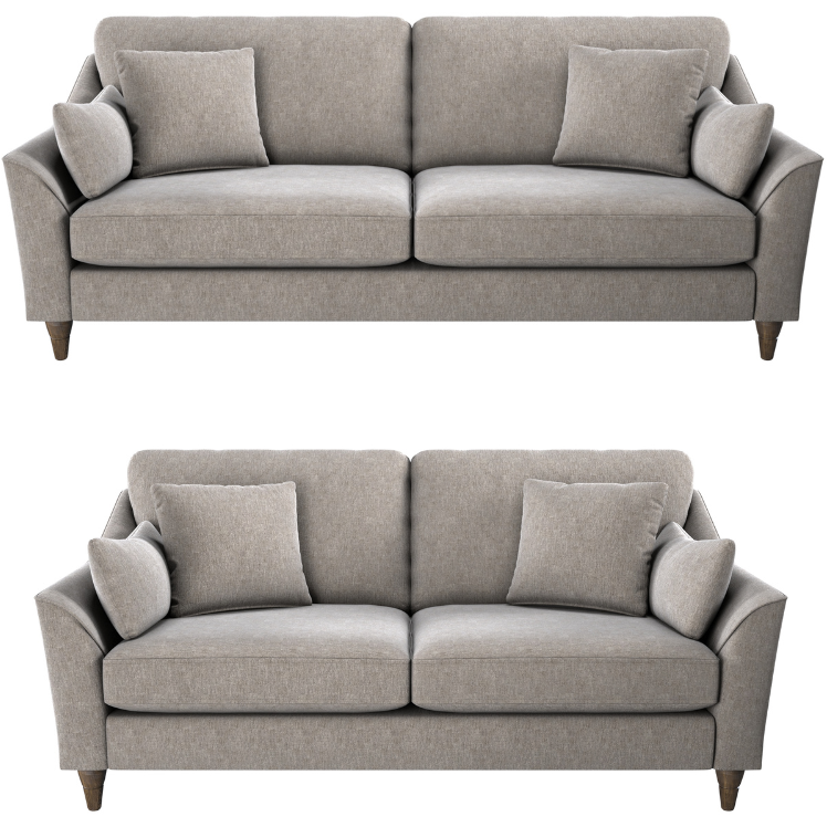 Hepburn Soft Linen Textured 2 & 3 Seater Sofa Set