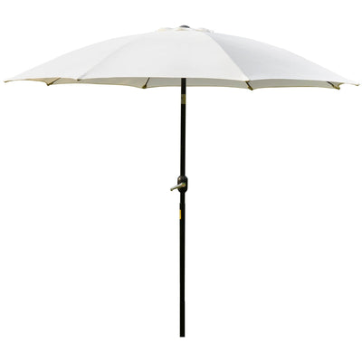 Outsunny 2.6M Umbrella Parasol-Cream White