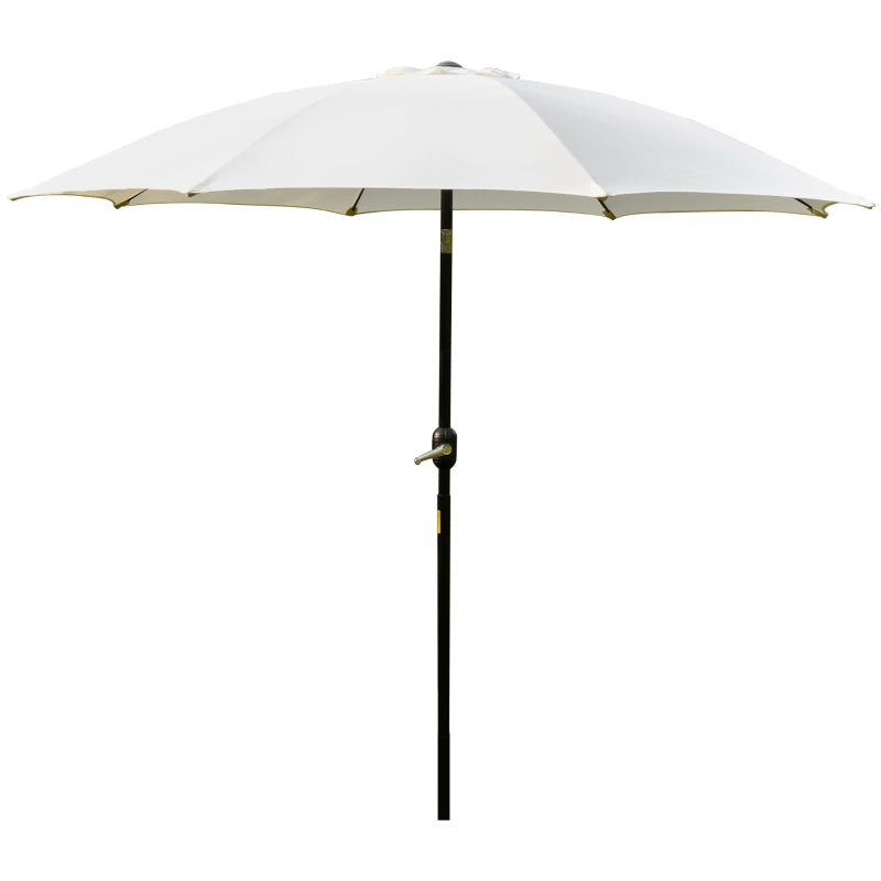 Outsunny 2.6M Umbrella Parasol-Cream White