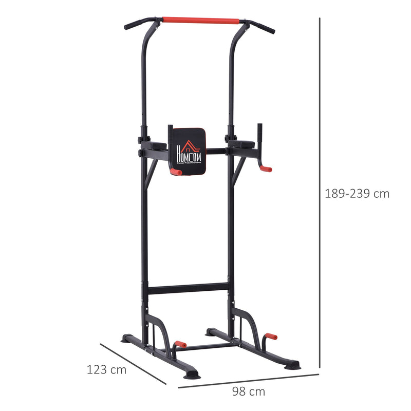 HOMCOM Pull Up Station Bar Power Tower Station for Home Office Gym Traning Workout Equipment