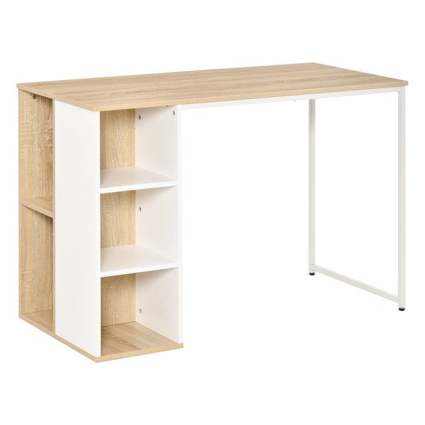 Home Office Computer Desk W/ Storage Shelves Writing Table Workstation - Oak Tone