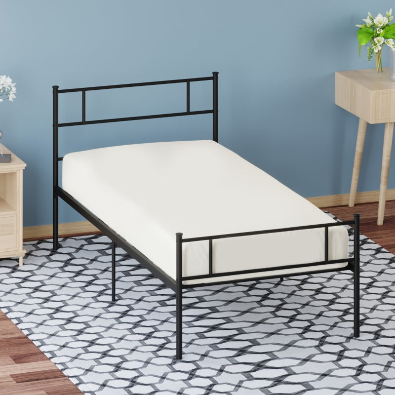 Single Metal Bed Frame Solid Bedstead Base