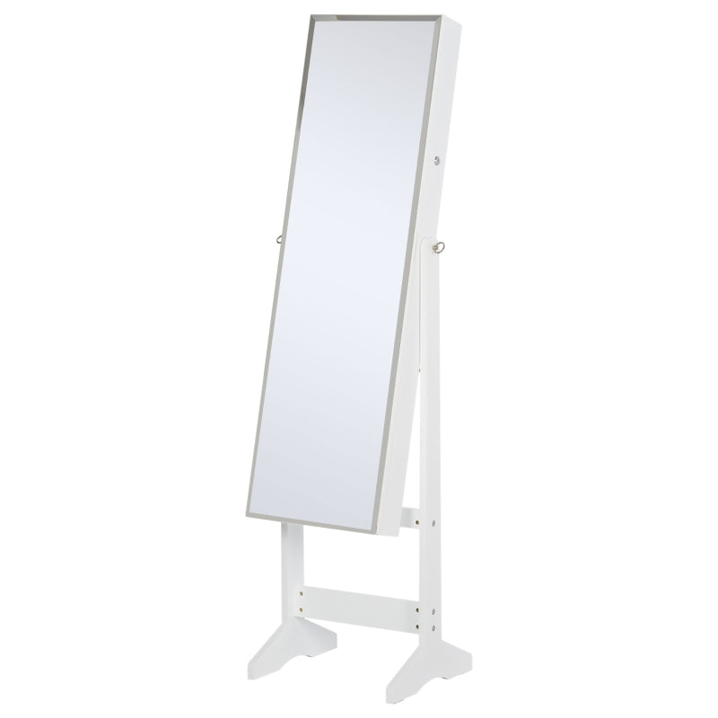 Jewelry Cabinet Standing Mirror , White