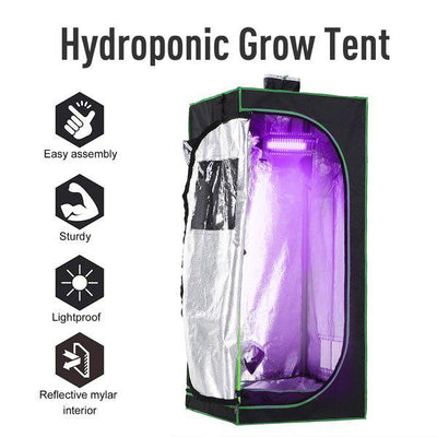 Hydroponic Plant Grow Tent W/ Window Tool Bag, 60L X 60W 140Hcm - Black/Green