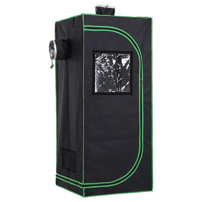 Hydroponic Plant Grow Tent W/ Window Tool Bag, 60L X 60W 140Hcm - Black/Green