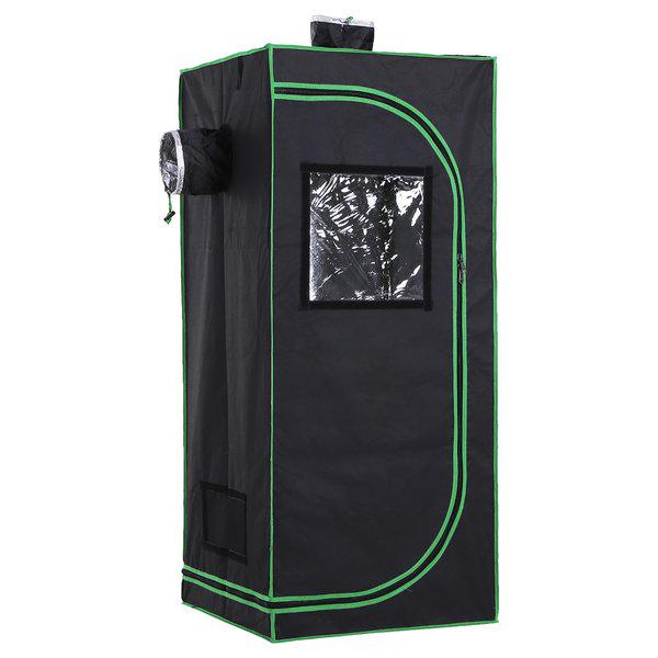 Hydroponic Plant Grow Tent W/ Window Tool Bag, 60L X 60W 140Hcm - Black/Green