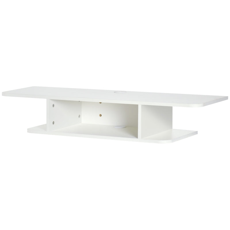 Mueble de TV flotante para televisores de hasta 40 pulgadas, color blanco 