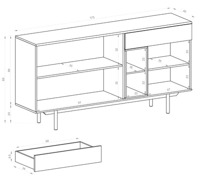 Inox Large Sideboard Cabinet