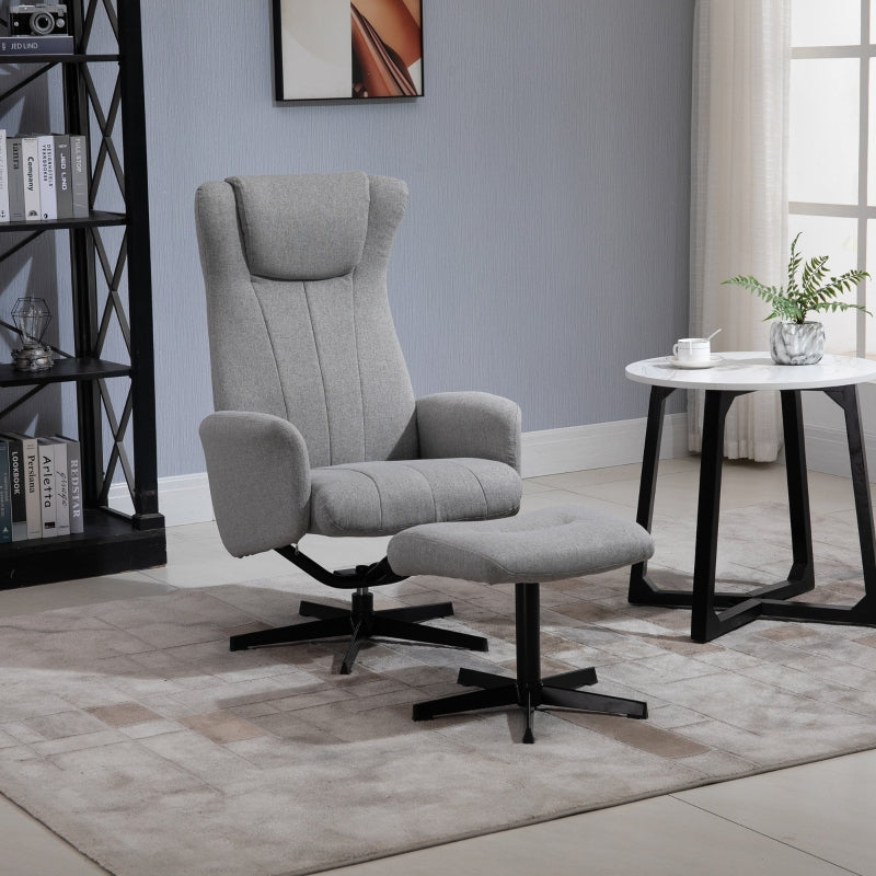 Recliner And Ottoman , Light Grey