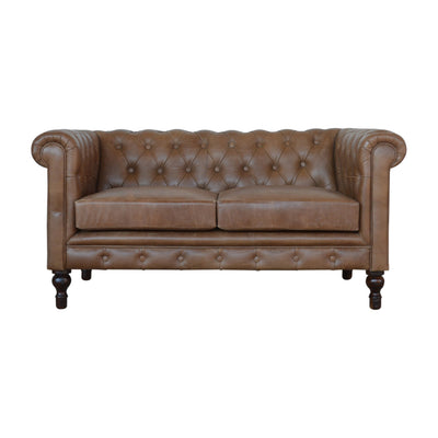 Brown Leather Chesterfield Sofa