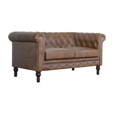 Brown Leather Chesterfield Sofa