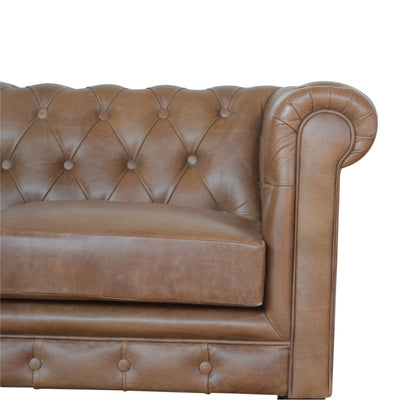 Brown Leather Chesterfield Sofa