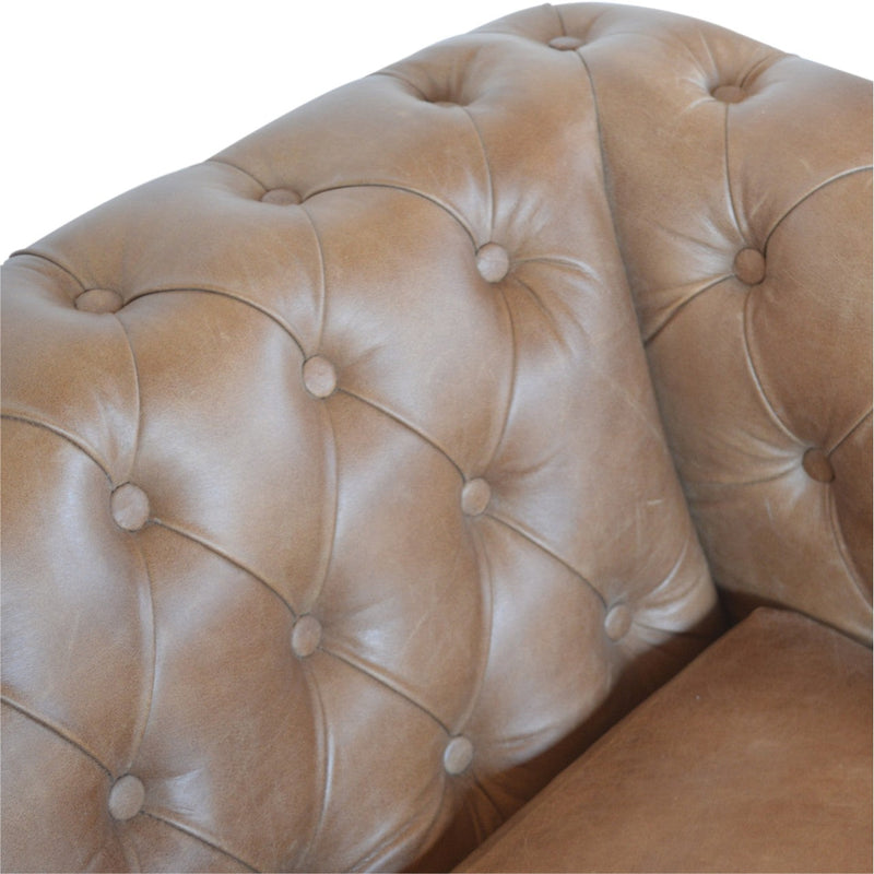 Brown Leather Chesterfield Sofa