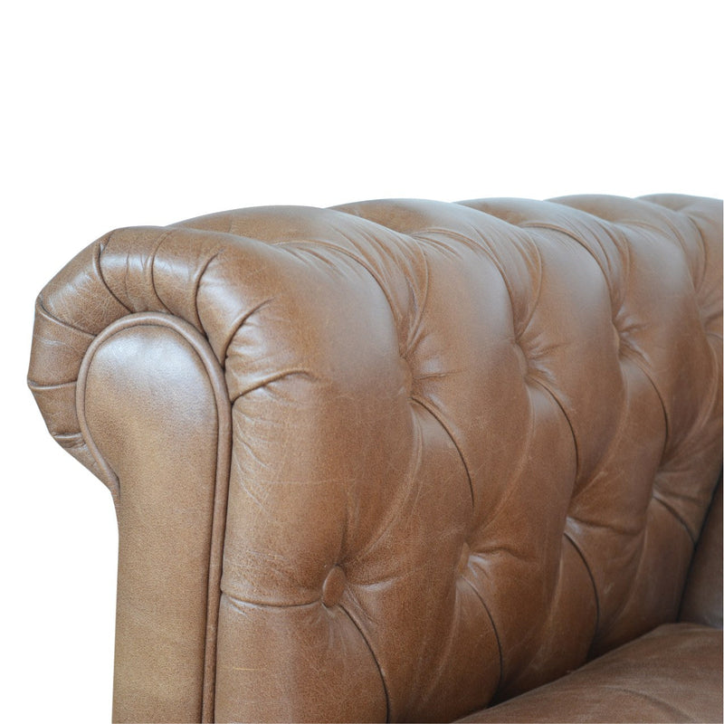 Brown Leather Chesterfield Sofa