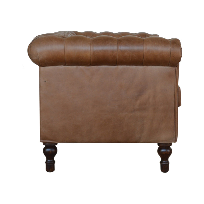 Brown Leather Chesterfield Sofa