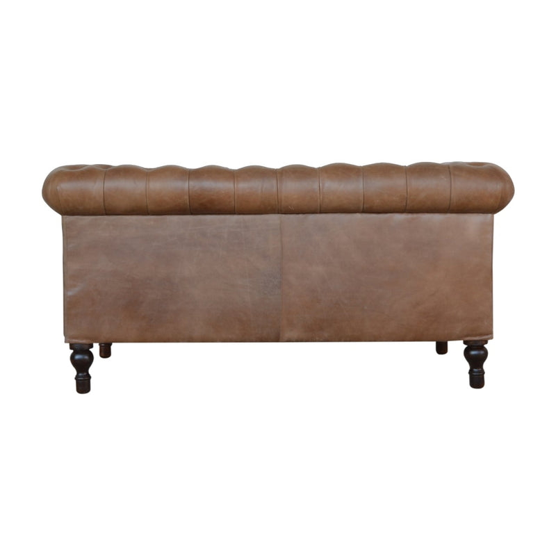 Brown Leather Chesterfield Sofa