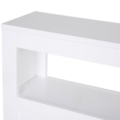 HOMCOM MDF Narrow Rolling Bathroom Side Cabinet White