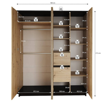 Ines 10 - 4 Door Wardrobe 180cm