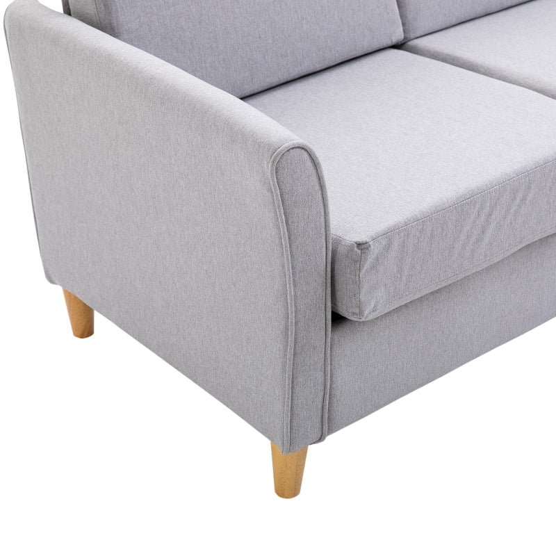 Two-Seater Linen-Look Sofa - Grey