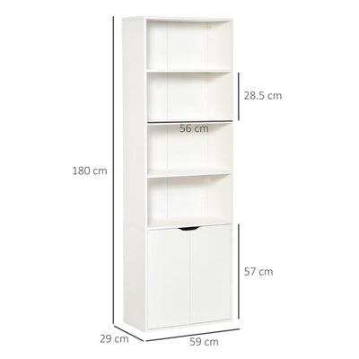 6ft Storage Unit, With Cupboard - White