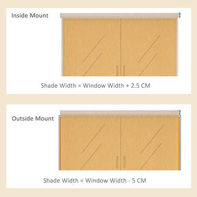 HOMCOM WiFi Smart Roller Blinds Window UV Privacy Protection with Rechargeable Battery, Electric Shades Blind Easy Fit Home Office Brown, 120 x 180cm