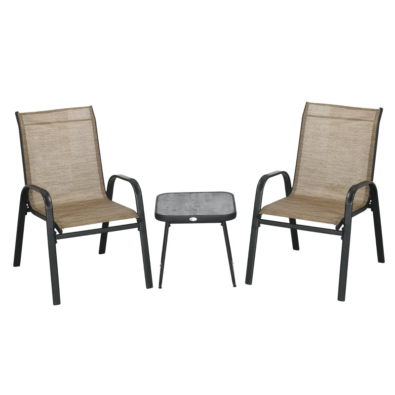 3 PCs Outdoot Bistro Set - Brown