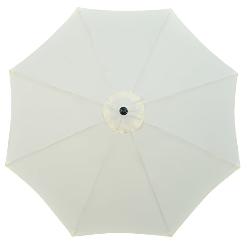 Outsunny Garden Parasol Umbrella, Outdoor Market Table Umbrella Sun Shade Canopy with 8 Ribs, Cream