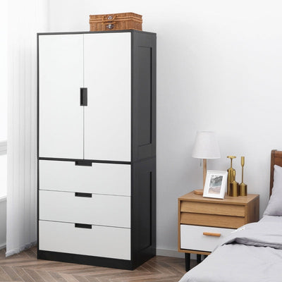 2 Door Wardrobe, Modern , White