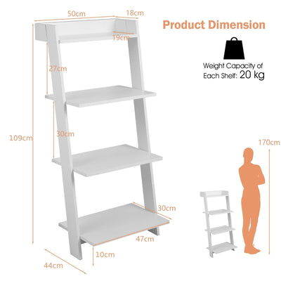 Estantería de escalera de 4 niveles con dispositivo antivuelco