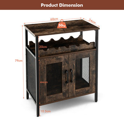 Industrial Kitchen Storage Cabinet for Dining Living Room -Rustic Brown