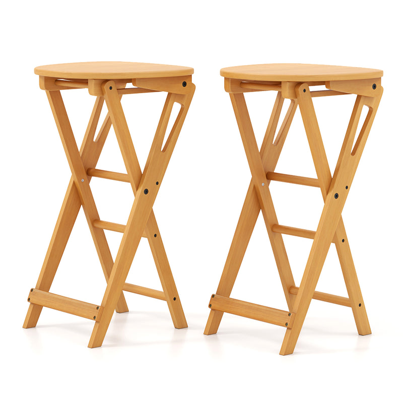 Bamboo Folding Bar Stool Set of 2-Natural