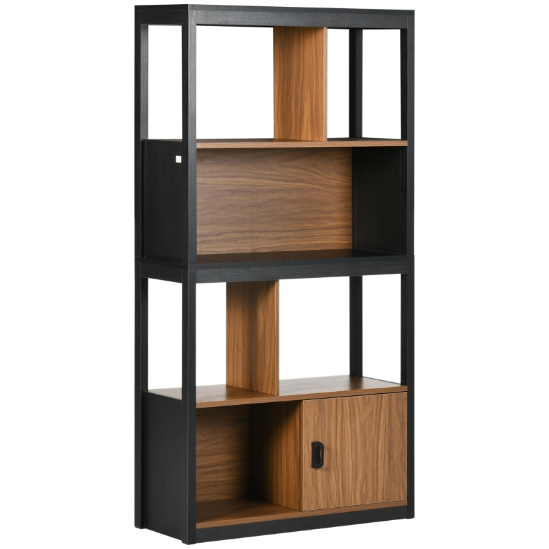 Modern 4-Tier Bookshelf, Walnut Brown