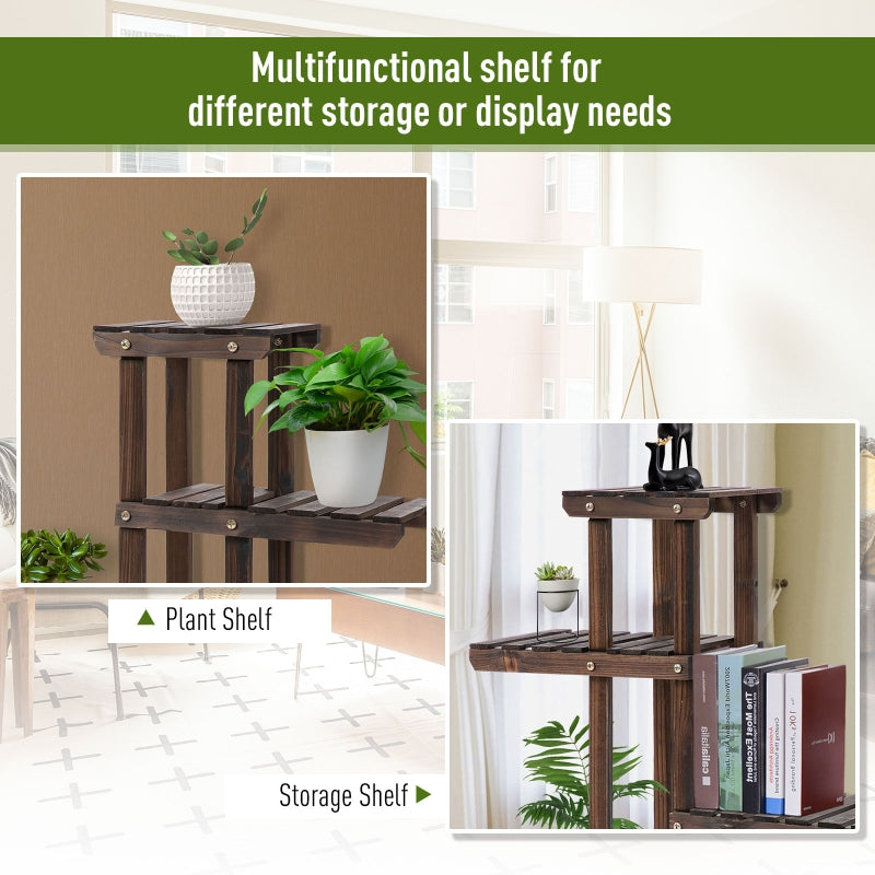 4-Tier Plant Stand With Wheels Brakes