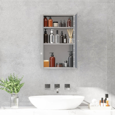 Stainless Steel Wall Mounted Bathroom Mirror Cabinet