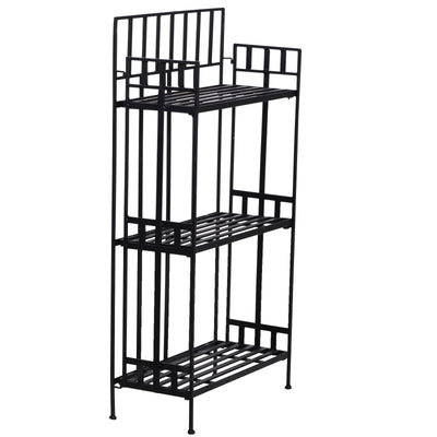 Portable 3-Tier Plant Stand- Metal-Black