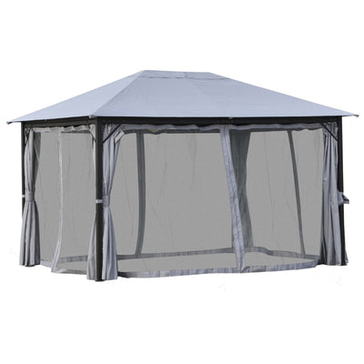 Garden Gazebo, Outdoor Pavilion Canopy Aluminum Party Tent - Grey