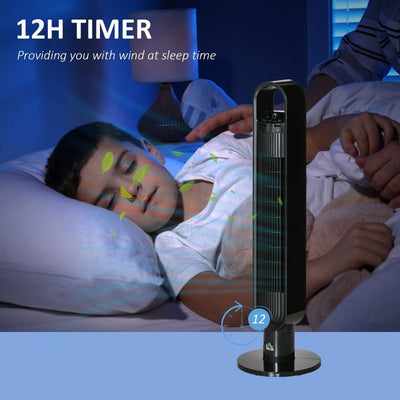 39 Tower Fan Cooling For Bedroom With Oscillating, Black