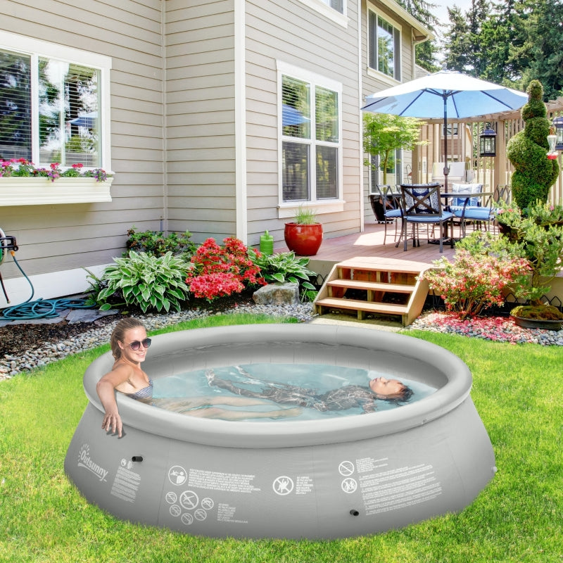 Inflatable Swimming Pool Family-Sized , Grey