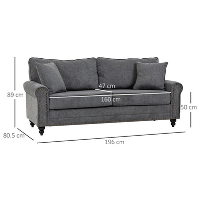 2 Seater Sofas For Living Room, Grey