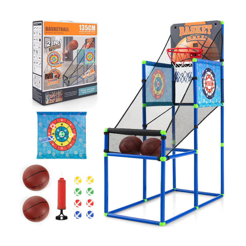 Juego arcade de baloncesto para niños 2 en 1 con marcador electrónico