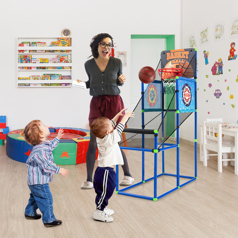 Juego arcade de baloncesto para niños 2 en 1 con marcador electrónico