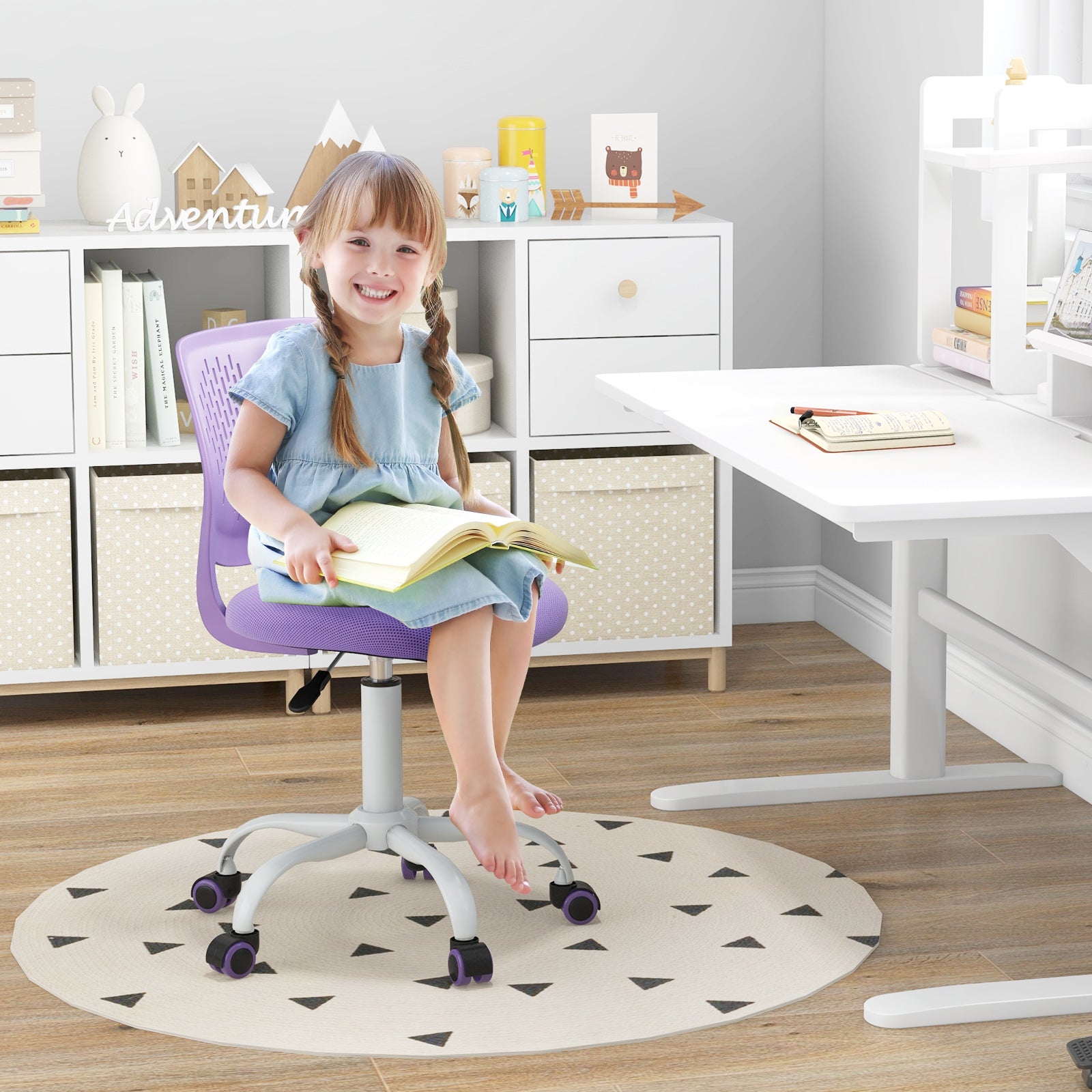 Purple kids hot sale desk chair